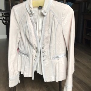 White House Black Market silver Velvet Jacket 4